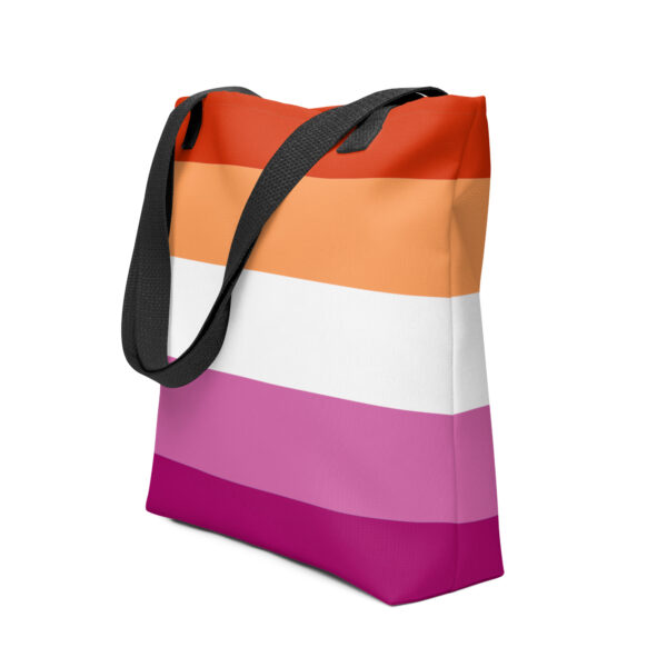 Tote Bag with Lesbian Flag Colors