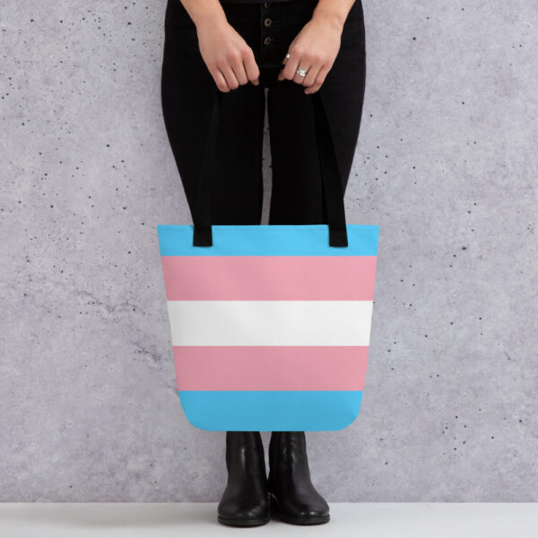 Tote Bag with Transgender Flag Colors - Image 2