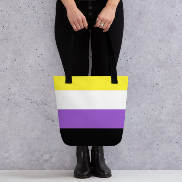 Tote Bag with Nonbinary Flag Colors - Image 3