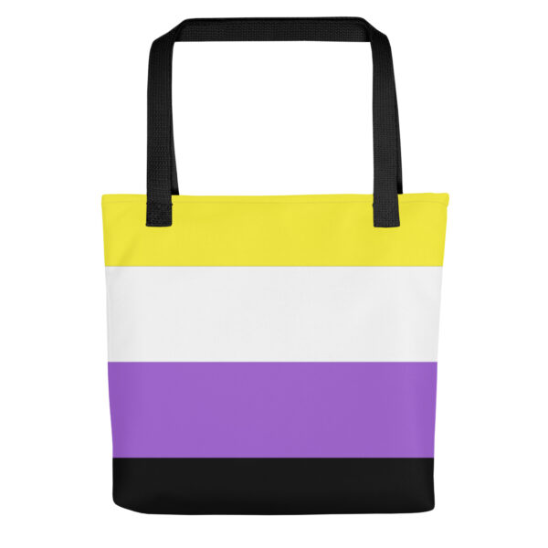 Tote Bag with Nonbinary Flag Colors - Image 2