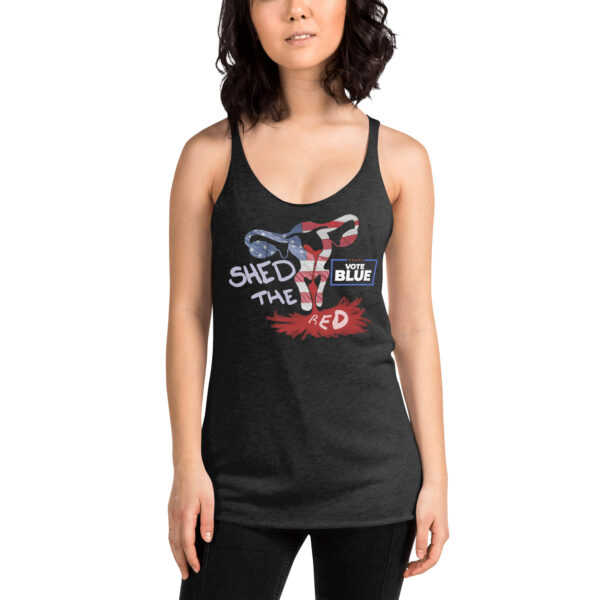 Shed the Red - Vote Blue! Racerback Tank Top (Dark)