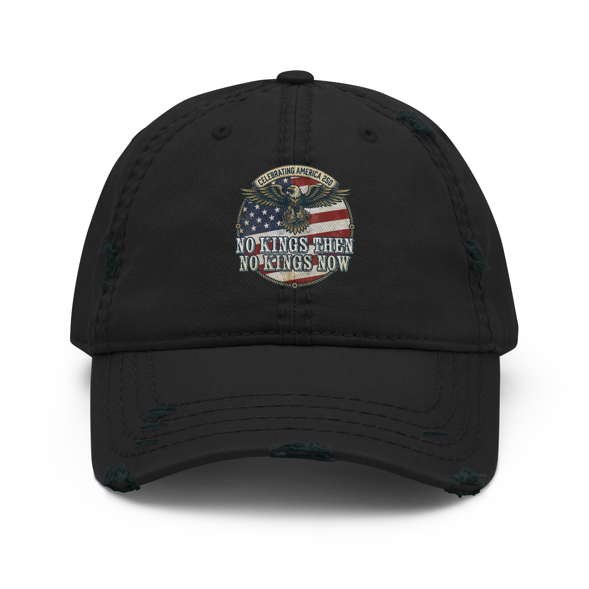 America 250: No Kings Then, No Kings Now! Distressed Hat - Image 4