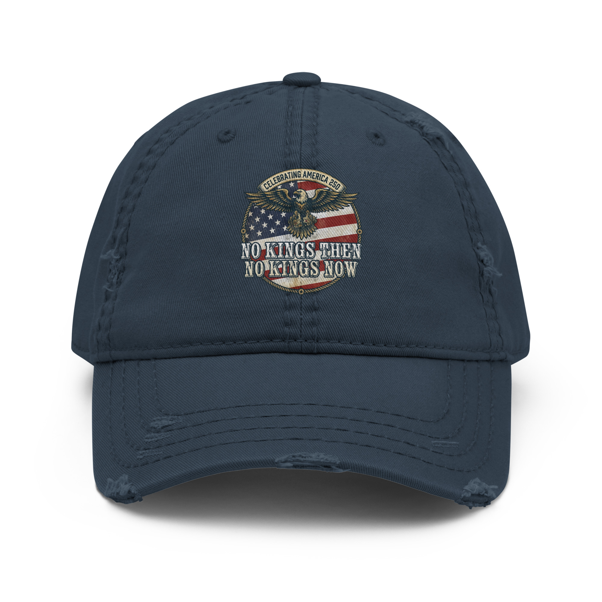America 250: No Kings Then, No Kings Now! Distressed Hat - Image 3