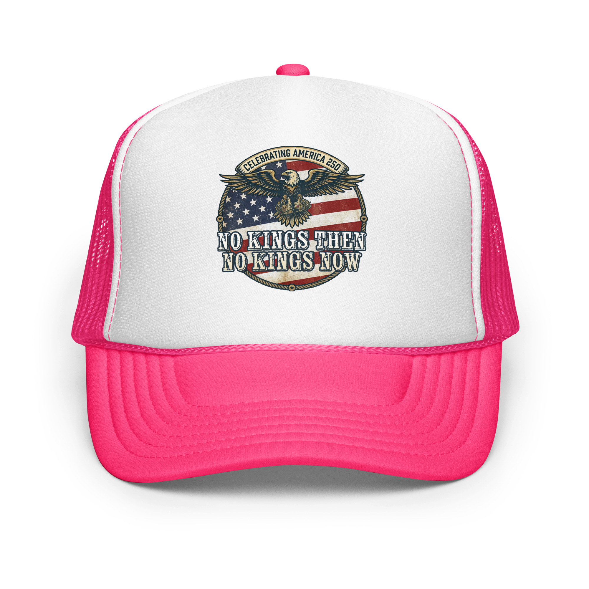 America 250: No Kings Then, No Kings Now! Foam Trucker Hat - Image 3