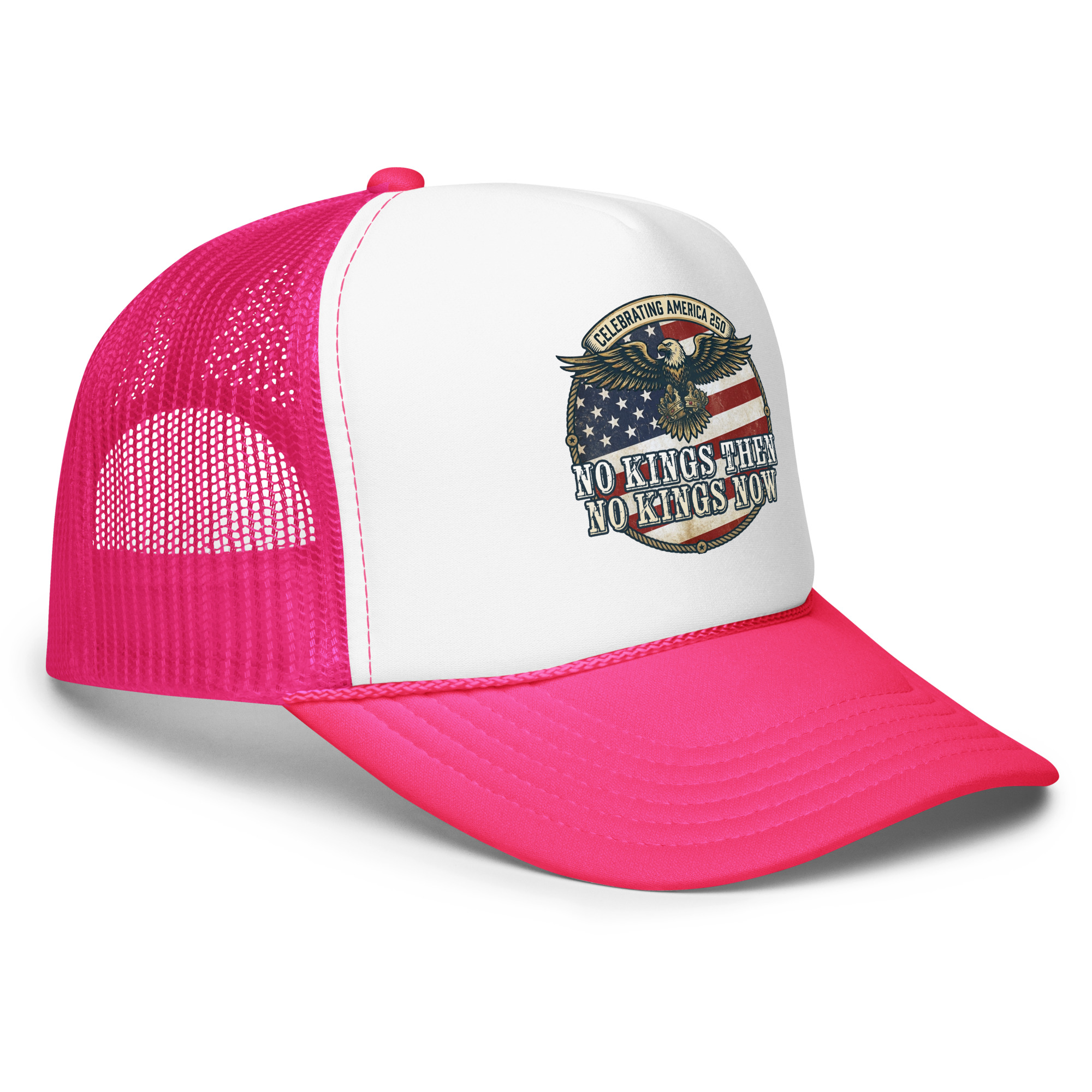 America 250: No Kings Then, No Kings Now! Foam Trucker Hat - Image 8