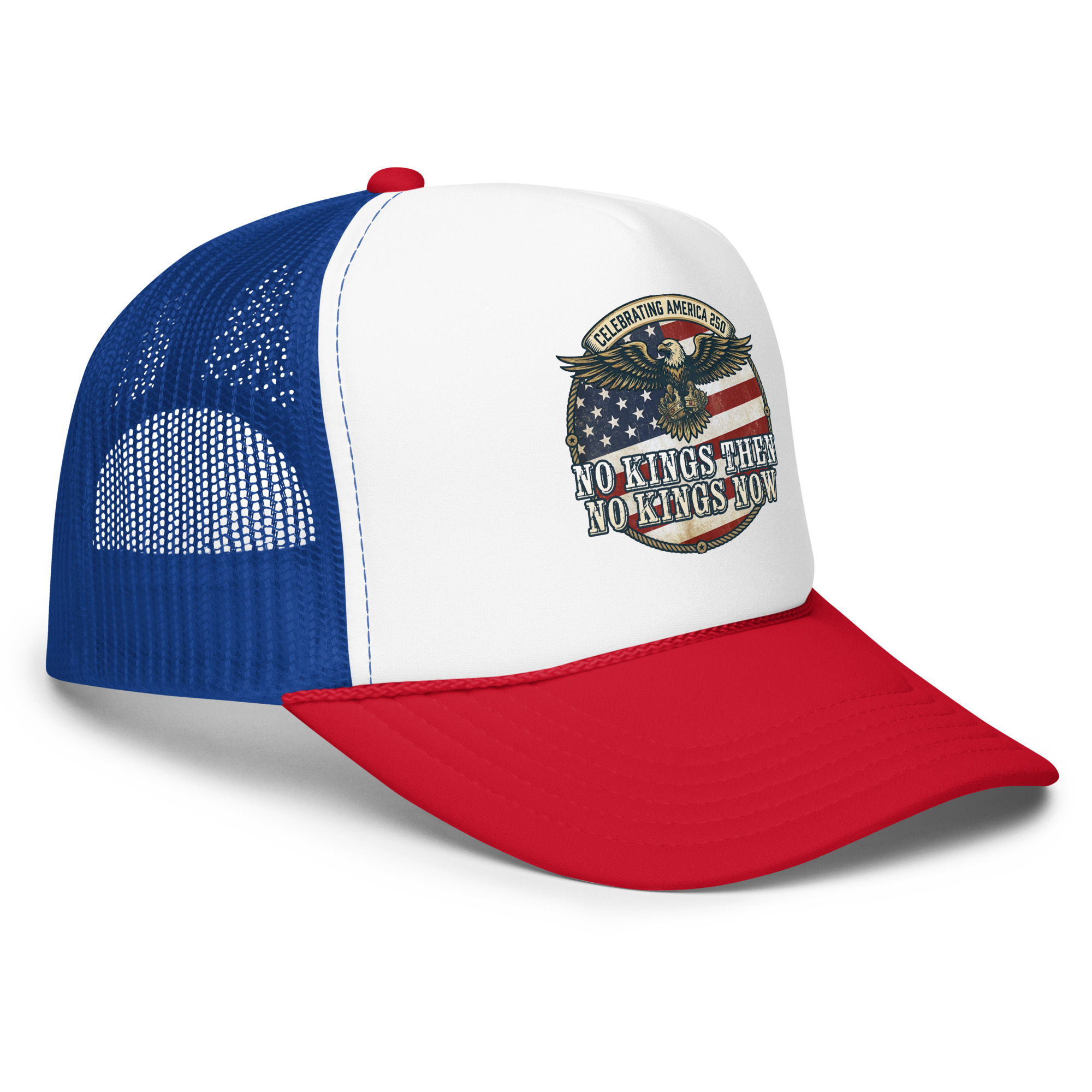 America 250: No Kings Then, No Kings Now! Foam Trucker Hat - Image 6