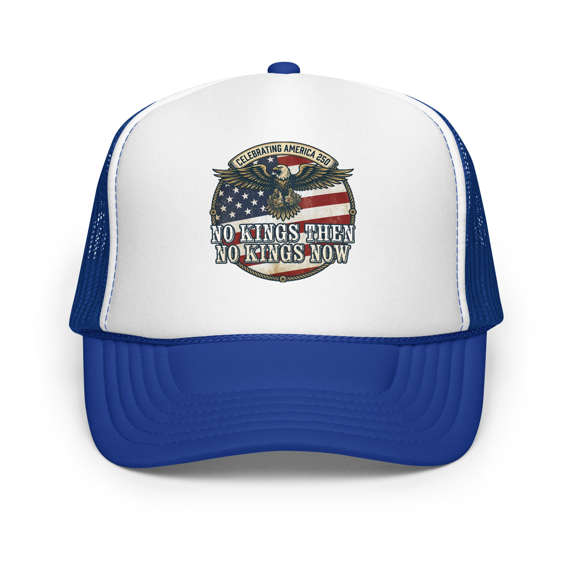 America 250: No Kings Then, No Kings Now! Foam Trucker Hat - Image 2