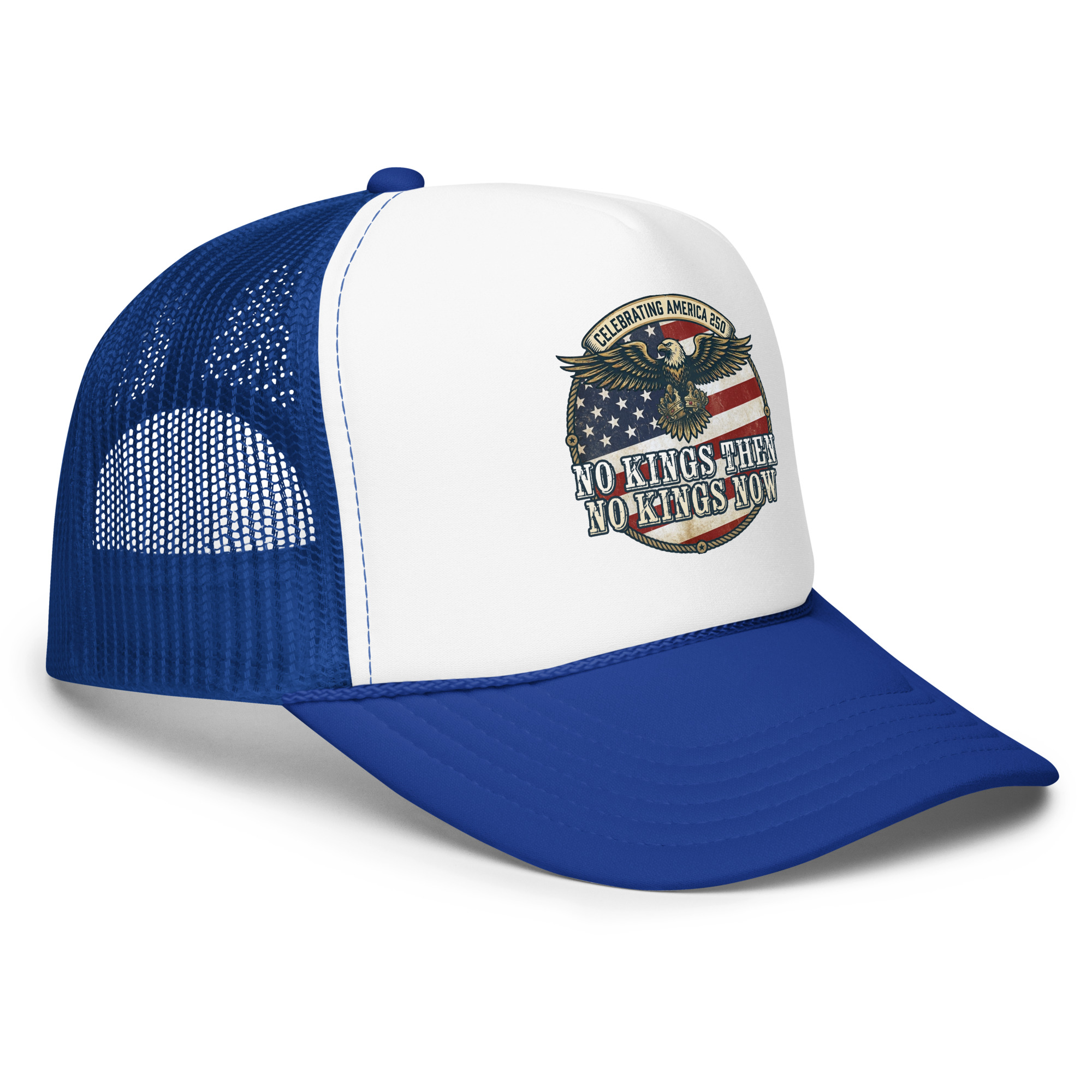 America 250: No Kings Then, No Kings Now! Foam Trucker Hat - Image 9