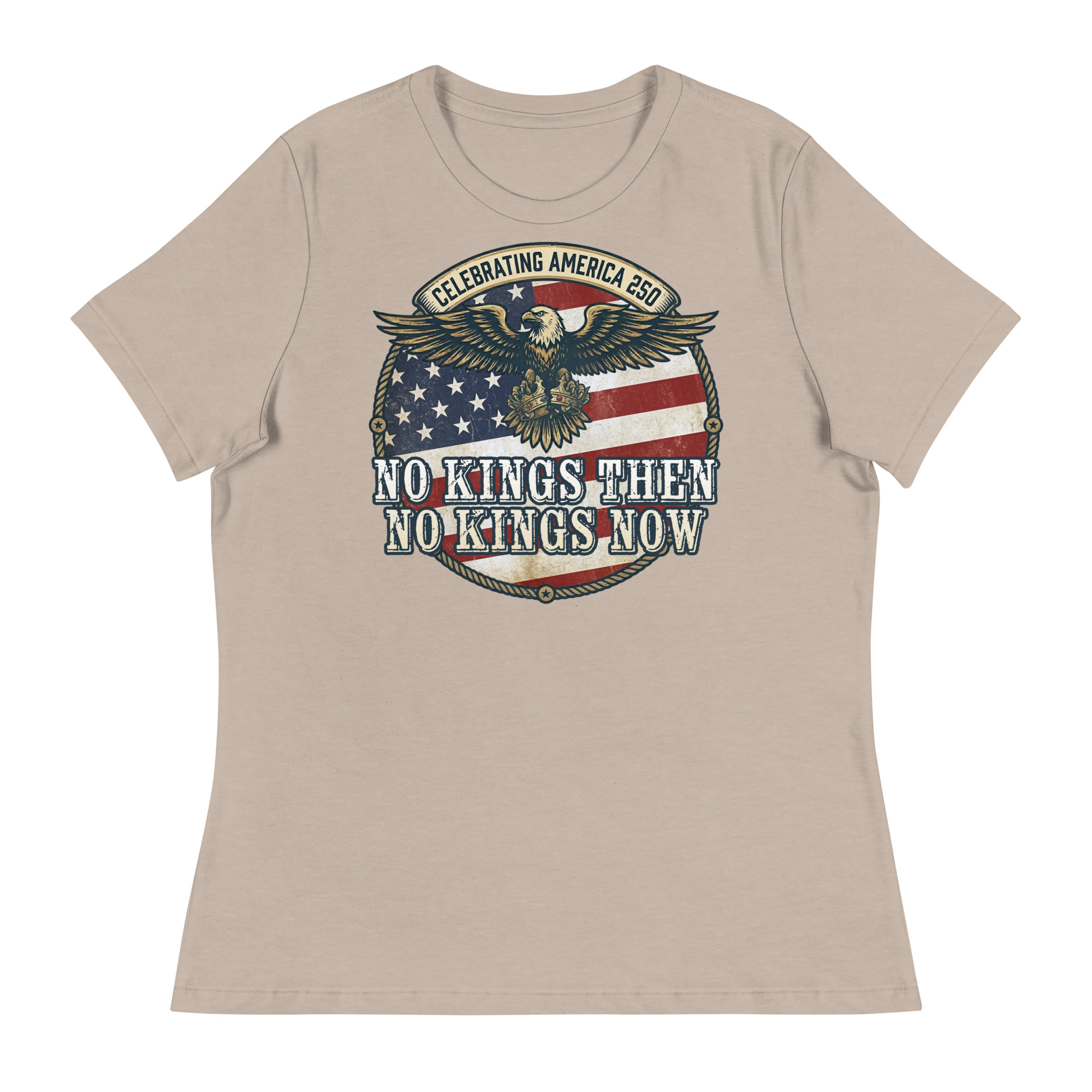 America 250: No Kings Then, No Kings Now! Relaxed T-Shirt - Image 6