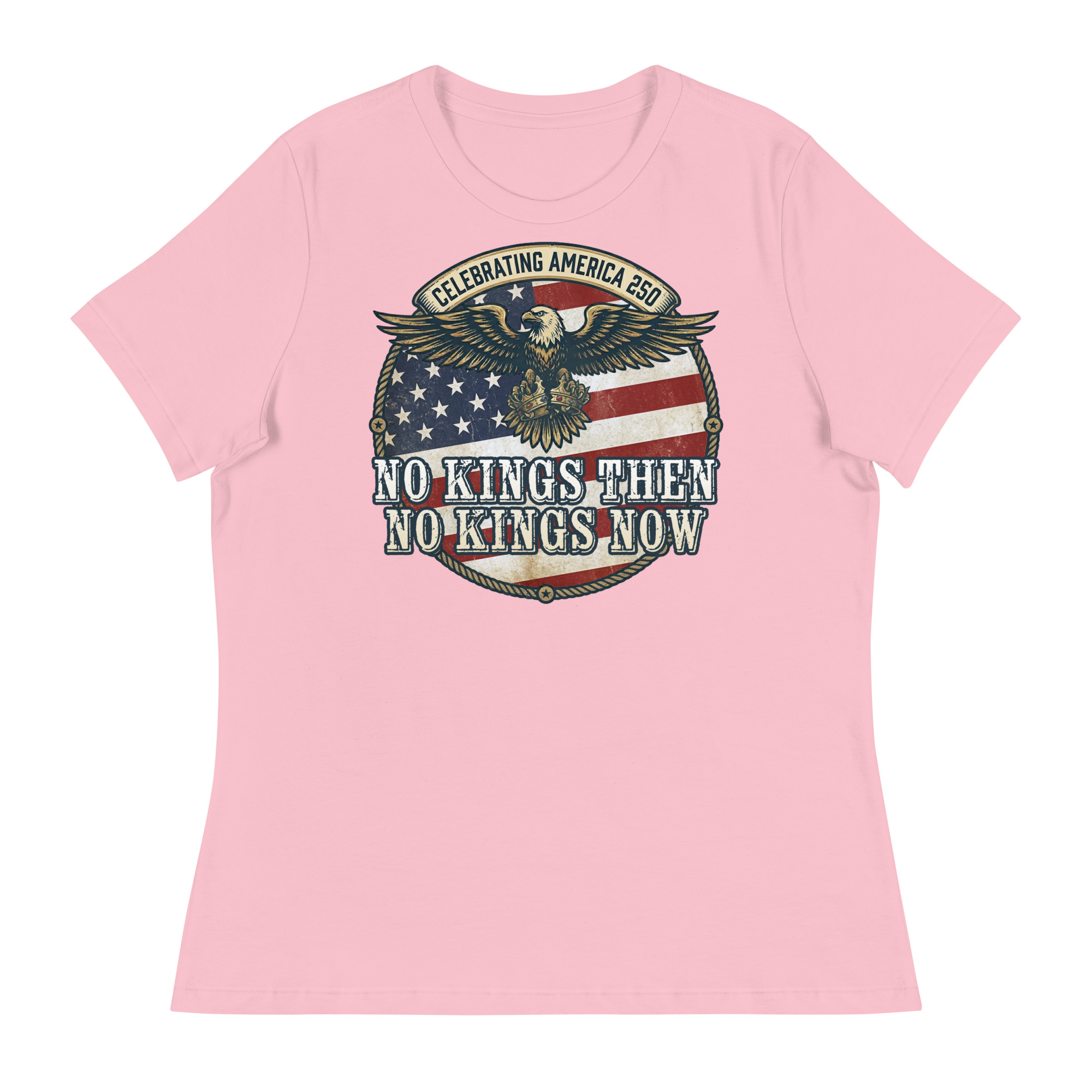 America 250: No Kings Then, No Kings Now! Relaxed T-Shirt - Image 7